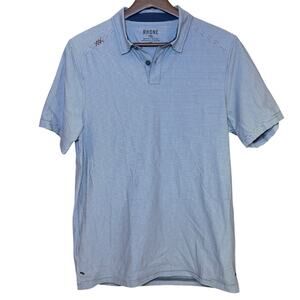 Rhone Men’s Gray Striped Performance Polo Shirt Size S/P